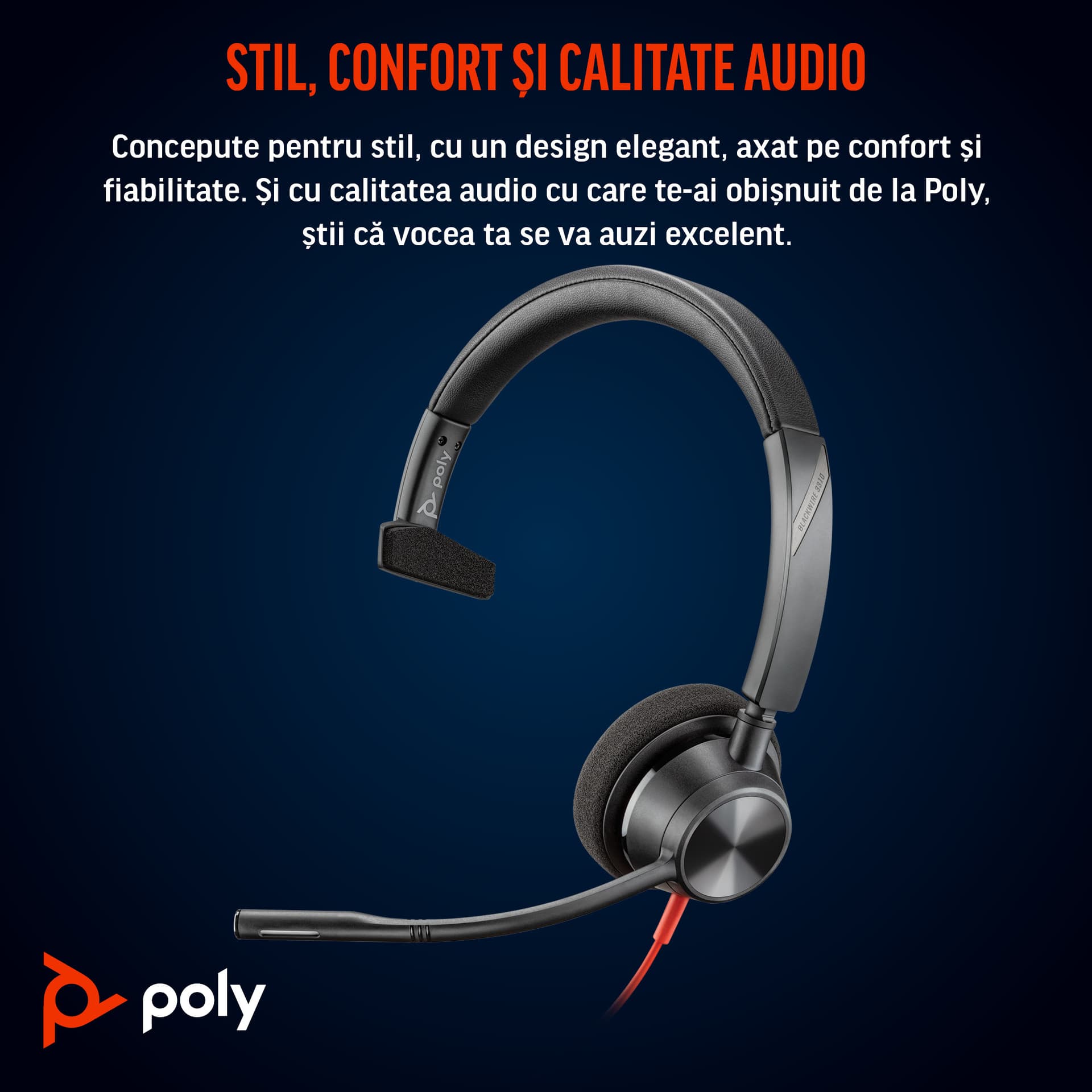 Poly BW 3310 Mono -M USB-C HS +USB-C/A"8X216AA" — miniatură