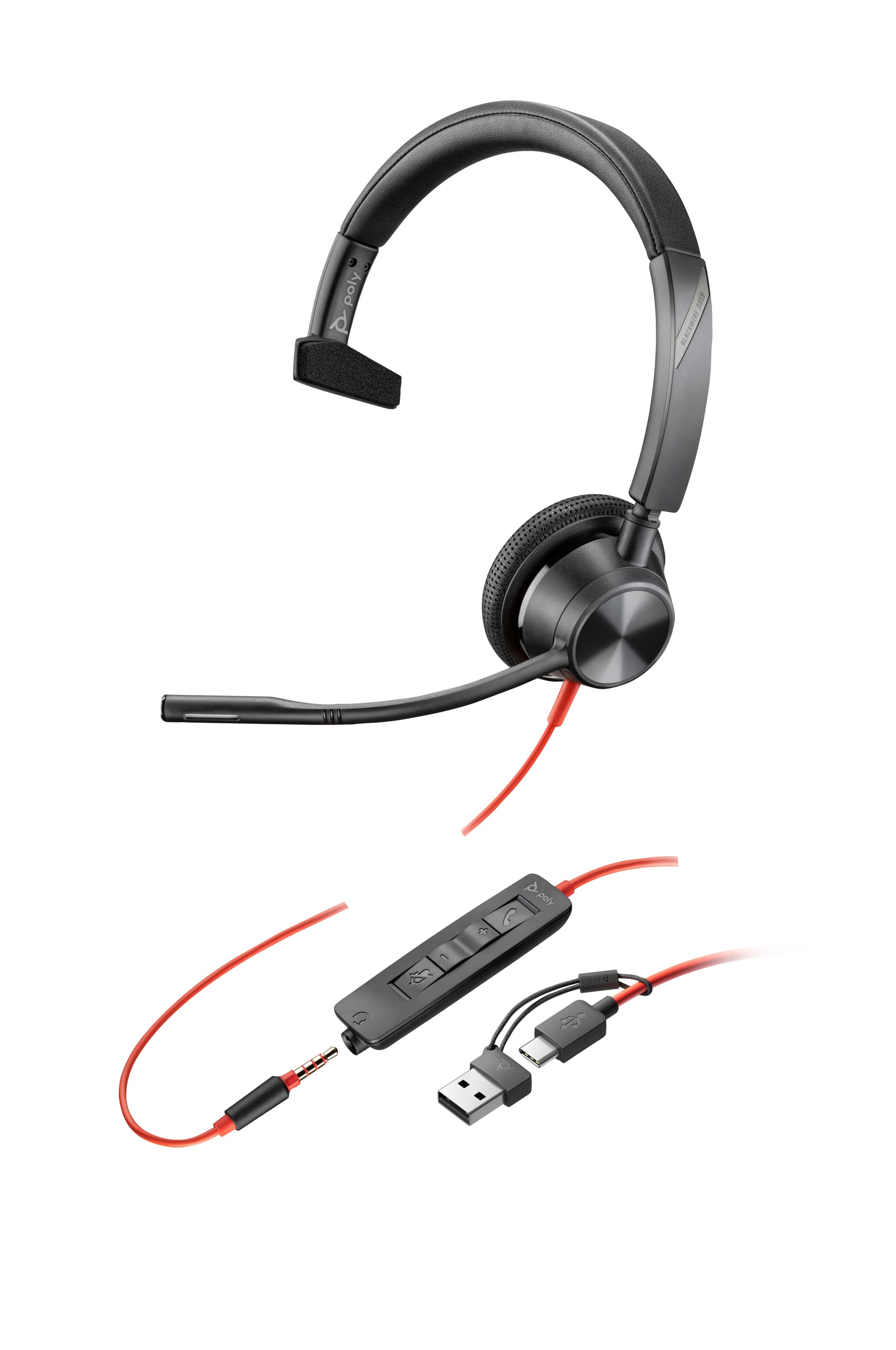 Poly BW 3315 USB-C HS +3.5mmP +USB-C/A"8X217AA" — miniatură