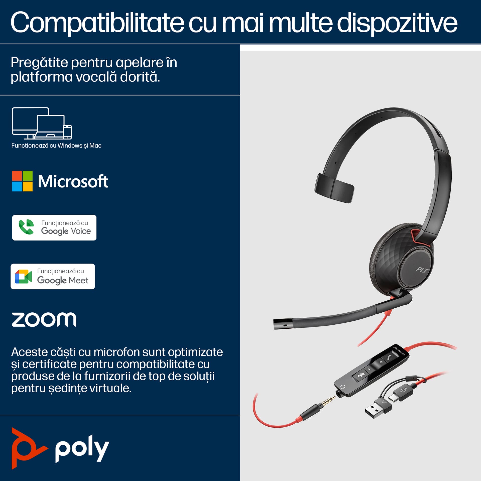 Poly BW 5210 USB-C HS +3.5mmP +USB-C/A"8X230AA" — miniatură