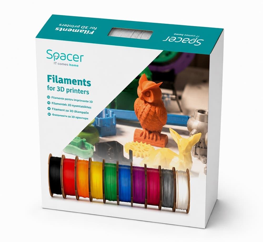 FILAMENT Spacer pt. imprimanta 3D - PETG, 1.75mm diamentru, 1Kg / bobina, topire 225-255 grC, yellow, "SPPF-3DP-PETG1.75-01-YL" — miniatură