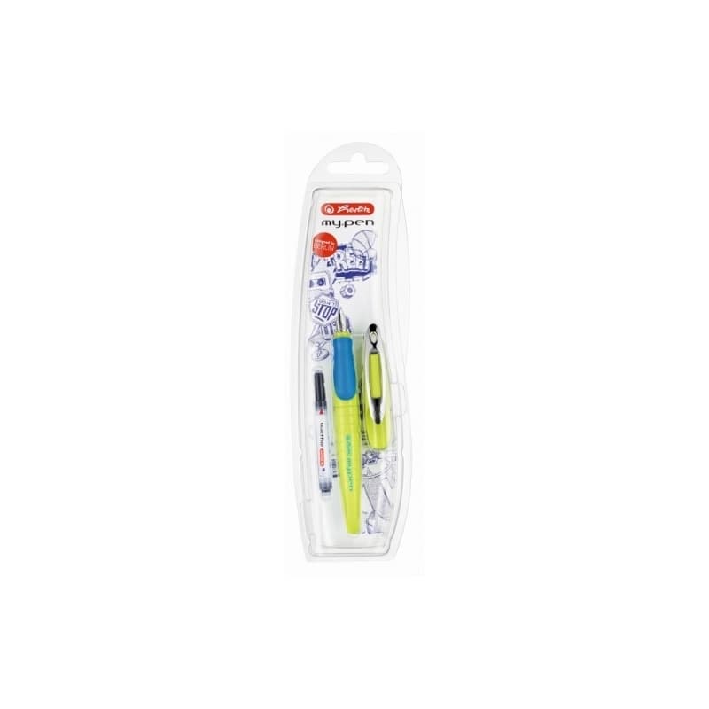 Stilou My.Pen penita M lemon|albastru intens - blister