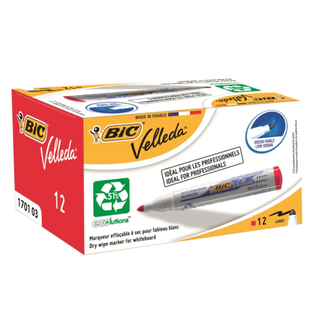 Marker ECO Velleda 1701 rosu 12/cutie - BIC — miniatură