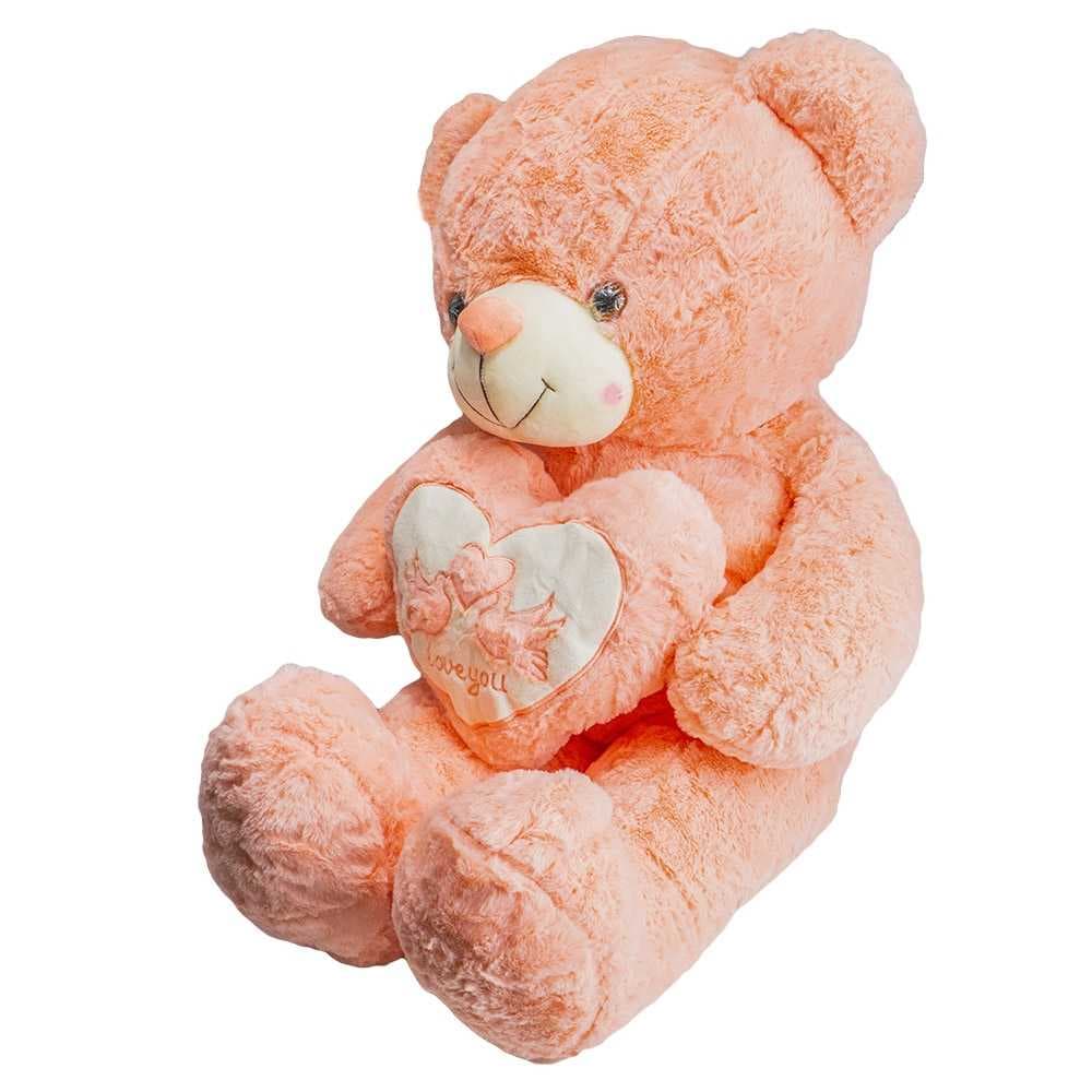 Ursulet din plus, cu inimioara, 90 cm — miniatură