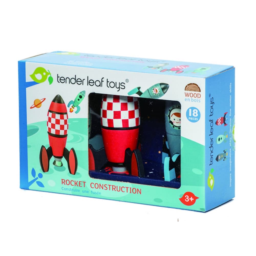 Joc constructii, din lemn - Racheta, 18 piese — miniatură