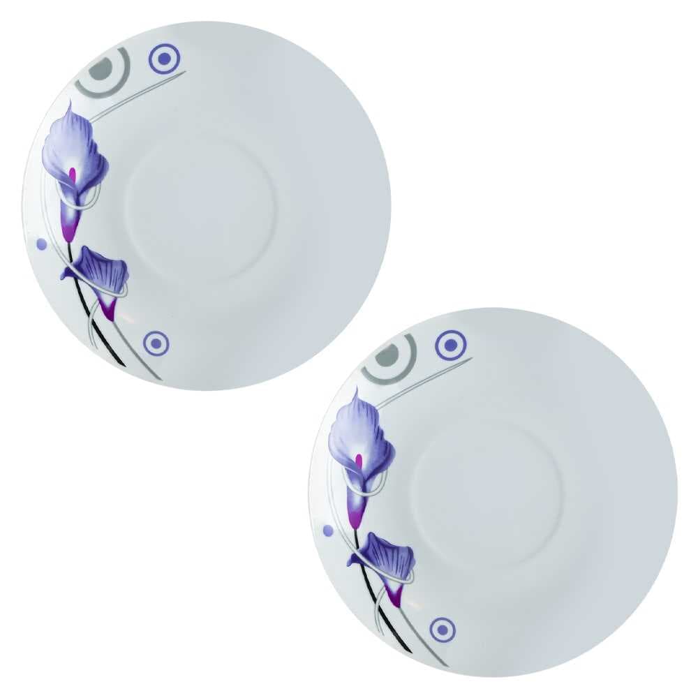 Set - 2 cesti + farfurii, Lavanda — miniatură