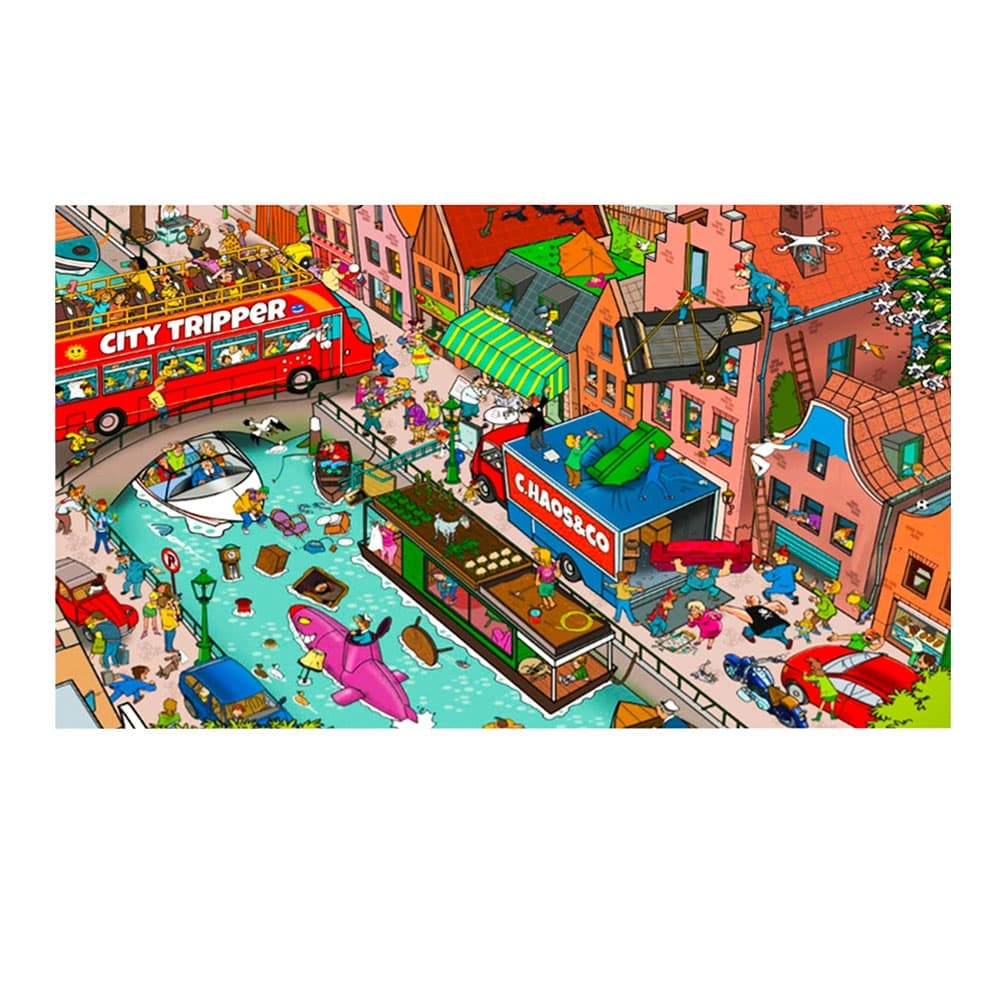 Puzzle Cauta si Gaseste - Mare haos in oras, 1000 piese — miniatură