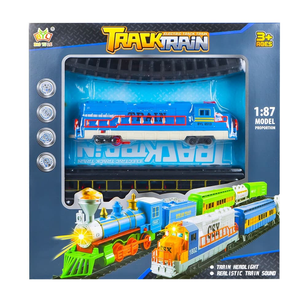 Trenulet cu baterii + sina, 106 cm — miniatură