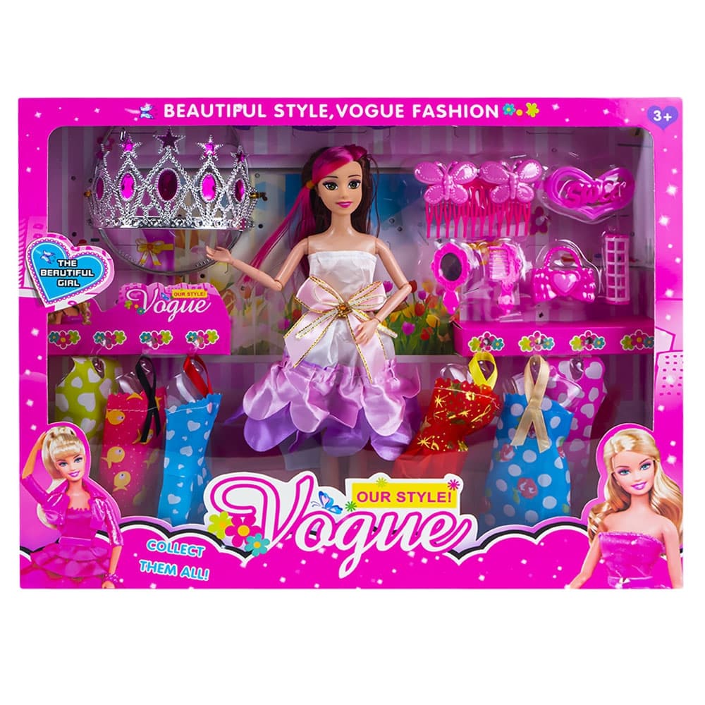 Papusa cu garderoba + accesorii — miniatură