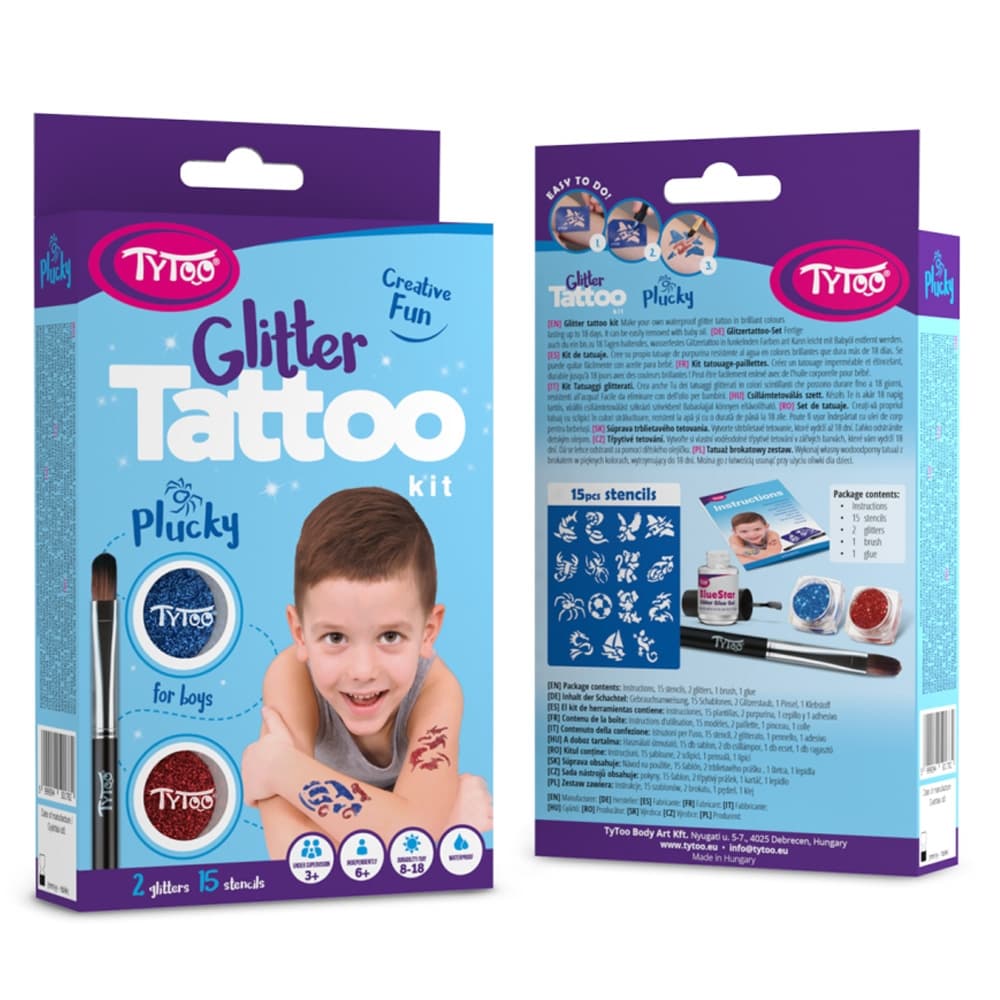 Set tatuaje cu sclipici, Plucky — miniatură