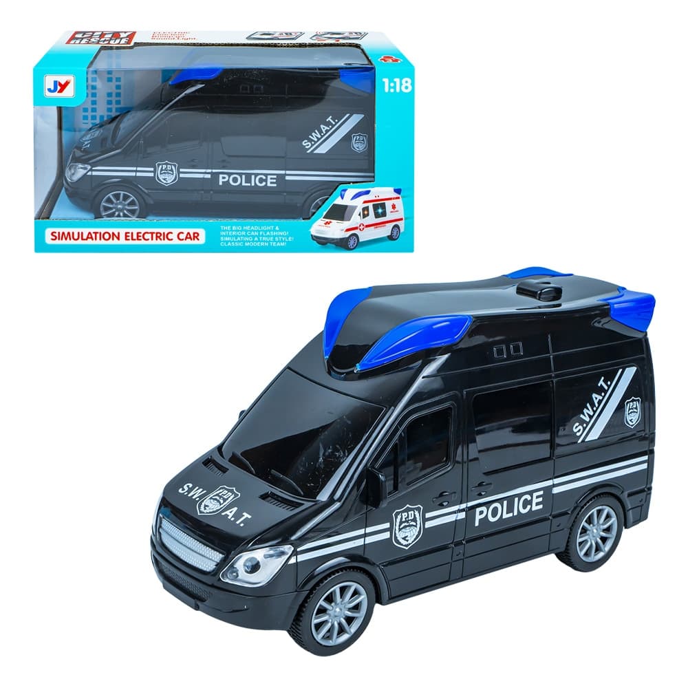 Masina politie, cu baterii, 21.5x9.5x12 cm