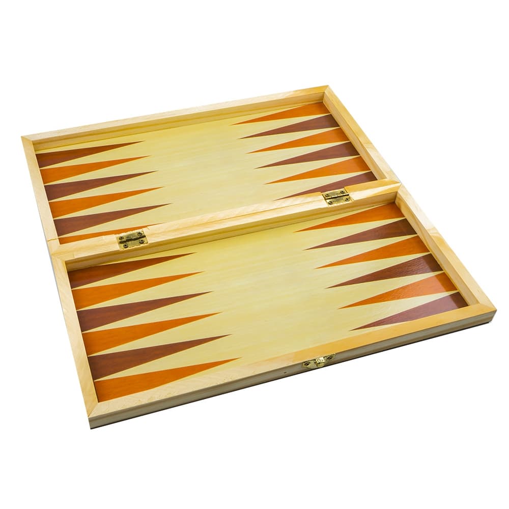 Joc 3 in 1: sah, table, dame! Cutie lemn, 39.5x19.5 cm — miniatură