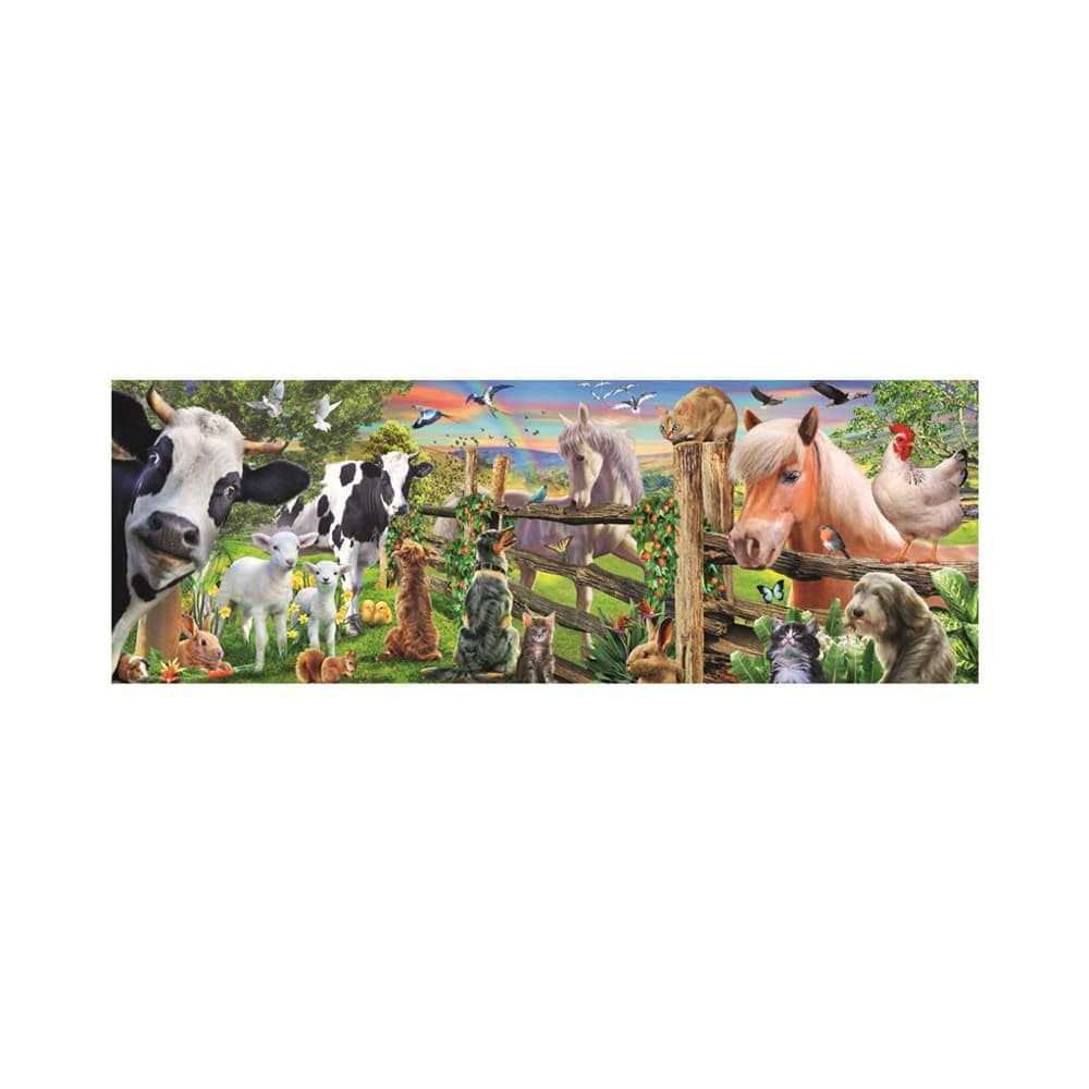 Puzzle 150 piese, panoramic, Animale ferma - DINO TOYS — miniatură
