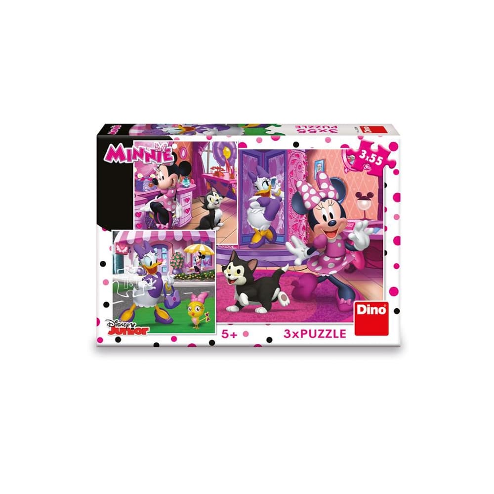 Puzzle 3x55 piese, Minnie - DINO TOYS — miniatură