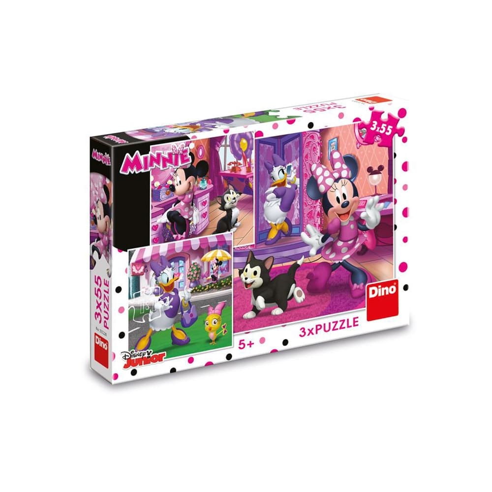 Puzzle 3x55 piese, Minnie - DINO TOYS — miniatură