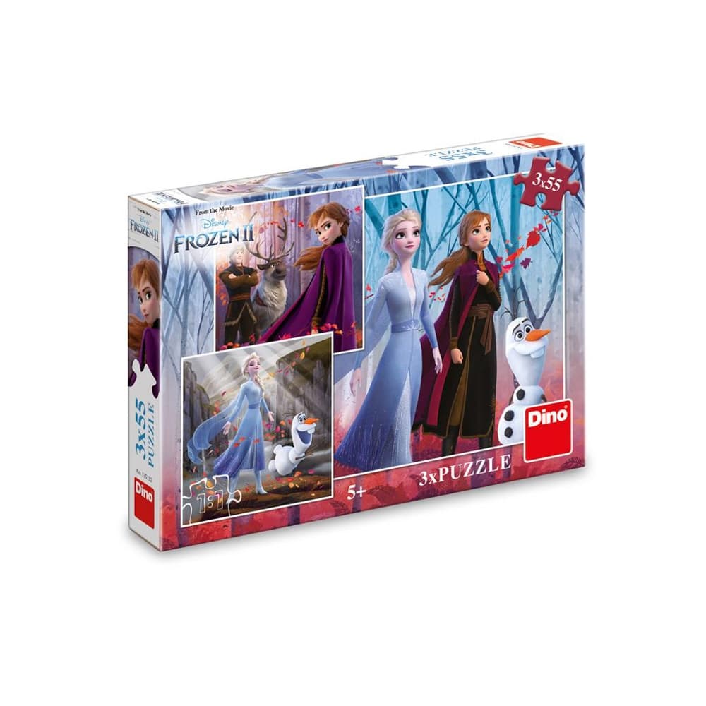 Puzzle 3x55 piese, Frozen - DINO TOYS — miniatură