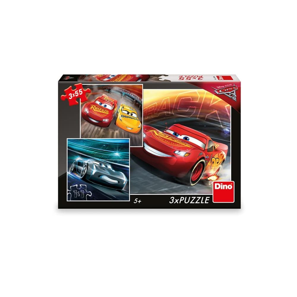Puzzle 3x55 piese, Cars 3 - DINO TOYS — miniatură