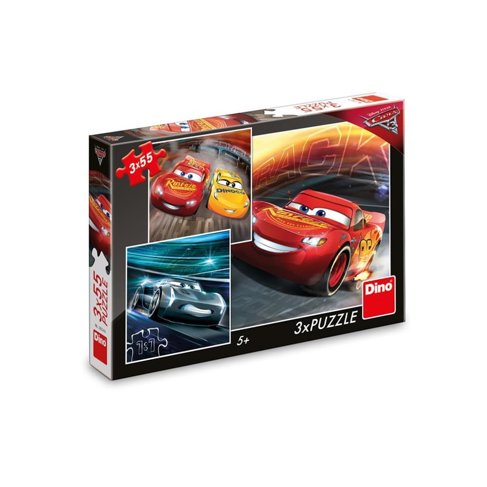 Puzzle 3x55 piese, Cars 3 - DINO TOYS — miniatură