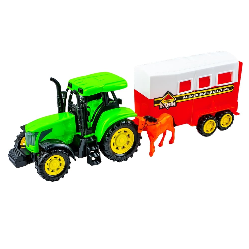 Tractor cu frictiune + remorca animale — miniatură
