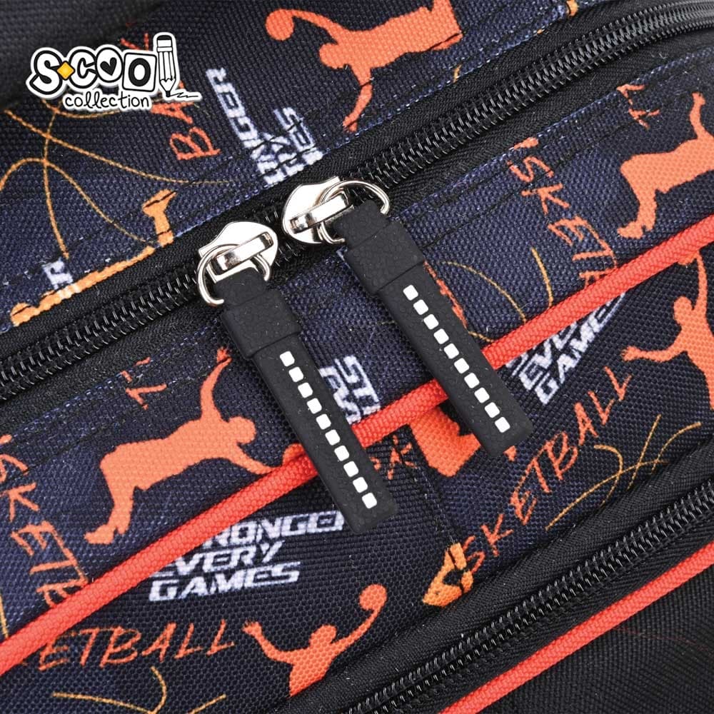 Ghiozdan 3D ergonomic, 43x30x22 cm, BASKETBALL - S-COOL — miniatură