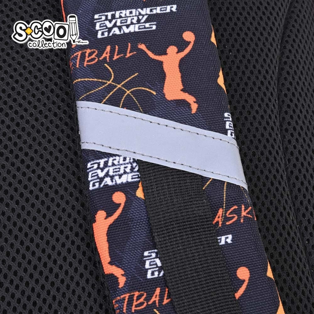 Ghiozdan 3D ergonomic, 43x30x22 cm, BASKETBALL - S-COOL — miniatură