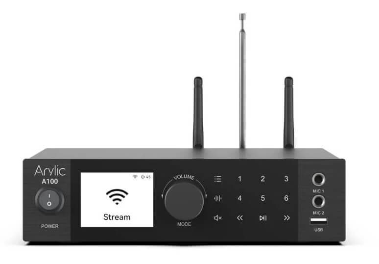 Streamer cu amplificare 2x100W RAKOIT A100, 24bit / 192kHz, Bluetooth, Airplay 2, Karaoke