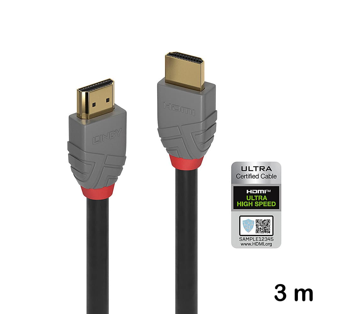 Cablu HDMI Ultra High Speed, 3 m, Lindy, Anthra Line 36954