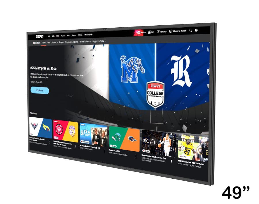 Display LCD Outdoor 49" KMT, 4K UHD (3840x2160), IP65, 1300 cd/m², Google TV, Dolby Atmos - TG26