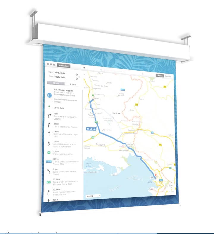 Ecran proiectie electric profesional, 450 x 340 cm, incastrabil in tavan, GIOTTO, Format 4:3