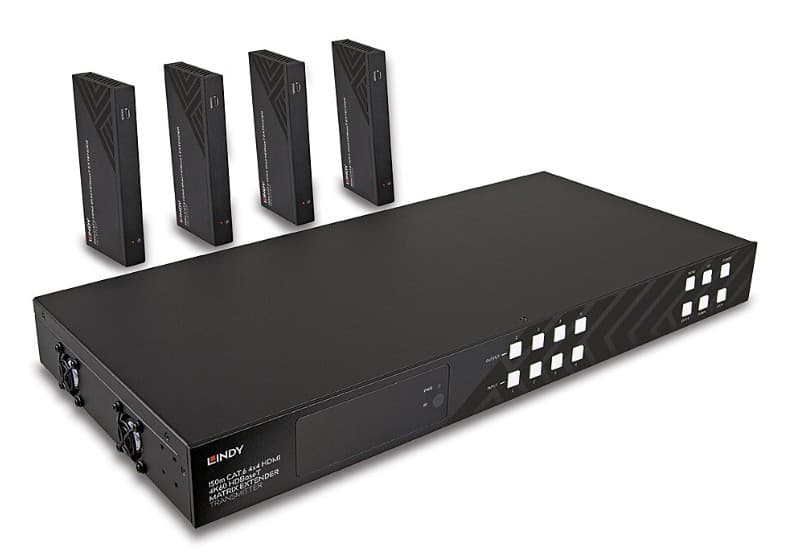 Extender matricial HDBaseT Cat.6 4x4 HDMI 4K60, 150 m, Lindy 38345
