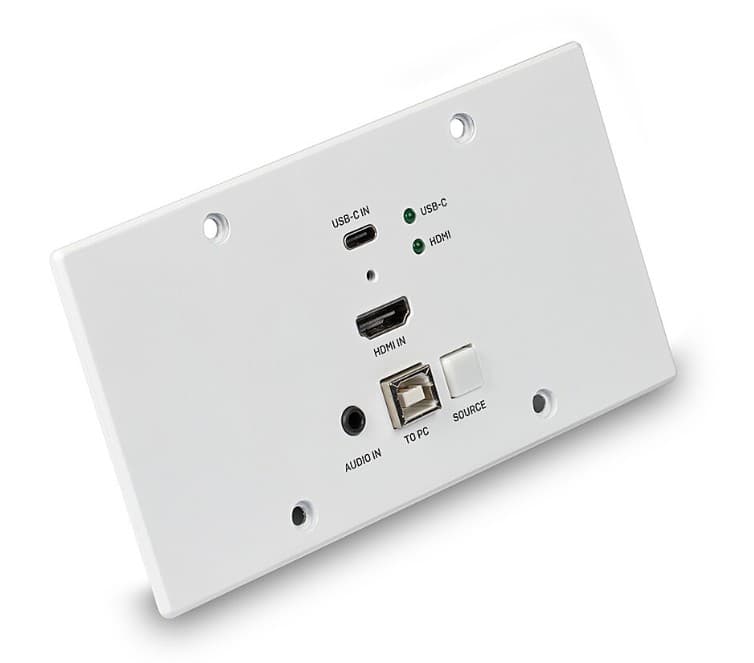 Extender KVM cu placă de perete UE Cat.6 HDMI 4K60 și Type C HDBaseT, 150 m, transmițător, Lindy 38388
