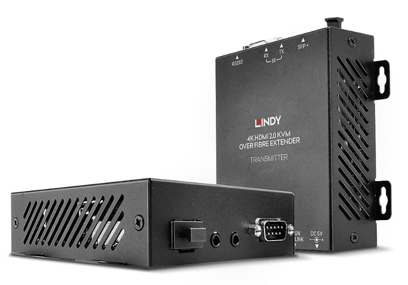 Extender KVM cu fibră optică HDMI 4K60, USB, IR și RS232, 300 m, Lindy 39392