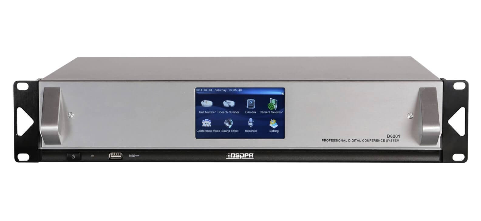Controller Inteligent de Audioconferinta DSPPA D6201, cu ecran touch de 4.3", max.4096 microfoane, DSP, TCP/IP