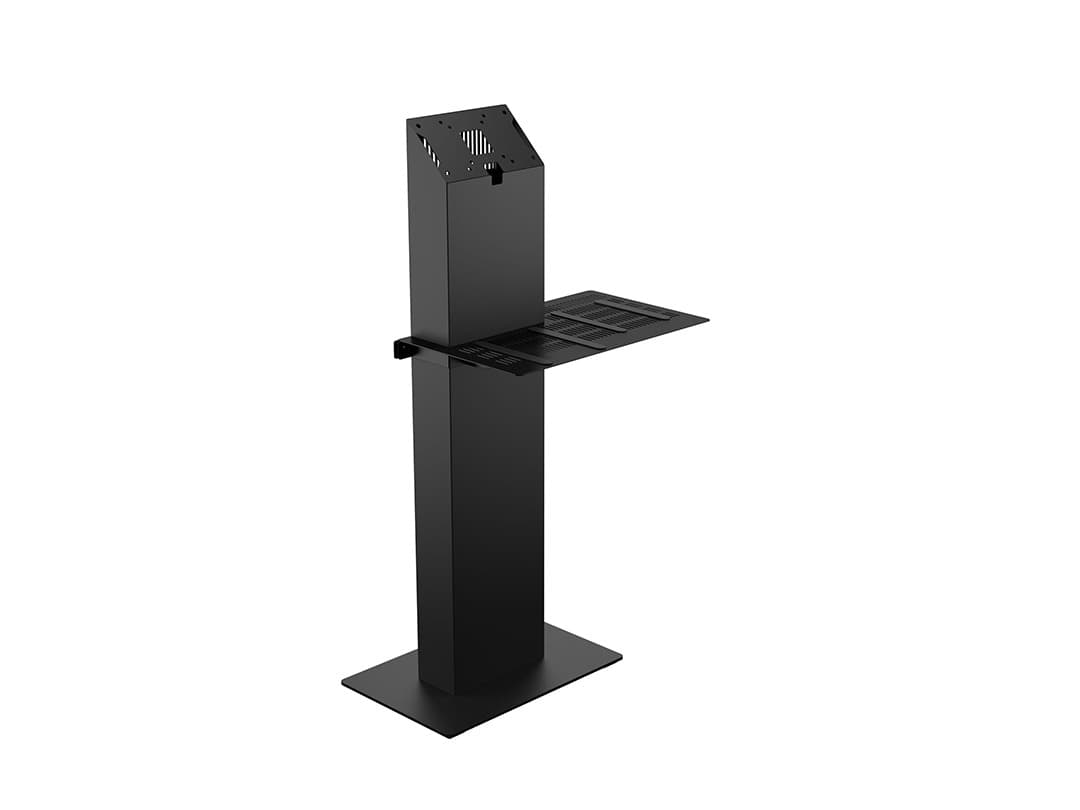 Kiosk profesional de interior Multibrackets, MB-6613, ecran de 13–32", cu raft lateral, max.20 kg, oțel, negru