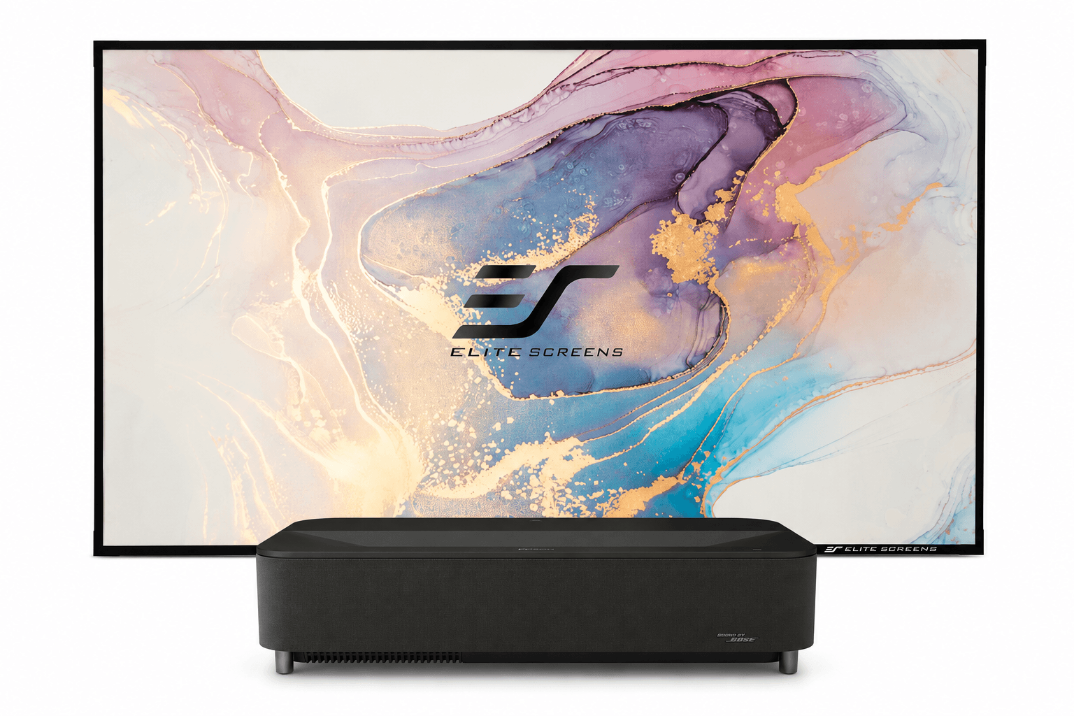 Pachet Epson Lifestudio Grand Plus EH-LS970W + Elite Screens AR120H-CLR3, UST 4K, 4000 lumeni, Google TV, Sound by Bose