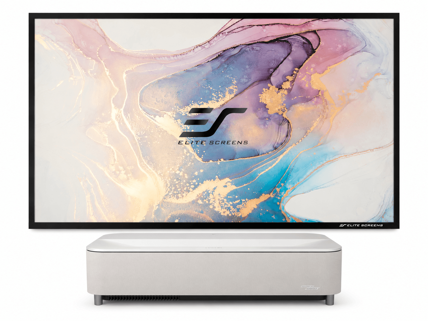 Pachet Epson Lifestudio Grand Plus EH-LS970W + Elite Screens AR120H-CLR3, UST 4K, 4000 lumeni, Google TV, Sound by Bose
