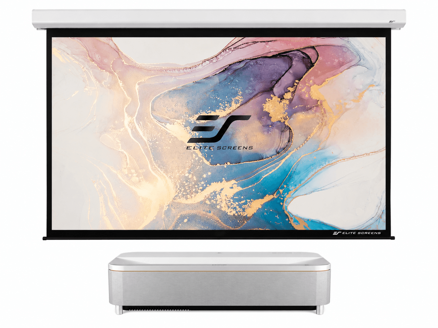 Pachet Epson EH-QS100W + Elite Screens AR120H-CLR3, 4K PRO-UHD, UST, 4500 lumeni, ecran CLR 120″, alb