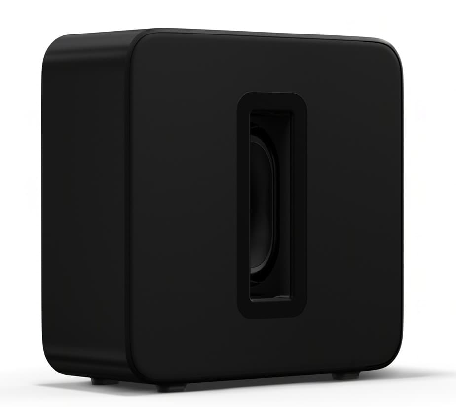 Subwoofer wireless Sonos Sub 4, Două woofere eliptice de 5"x 8”, negru
