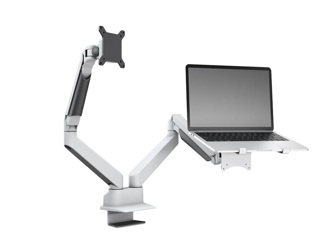 Suport monitor si laptop cu gas Multibrackets MB-1898, 15"- 32", min 2 kg - max 10 kg, Alb