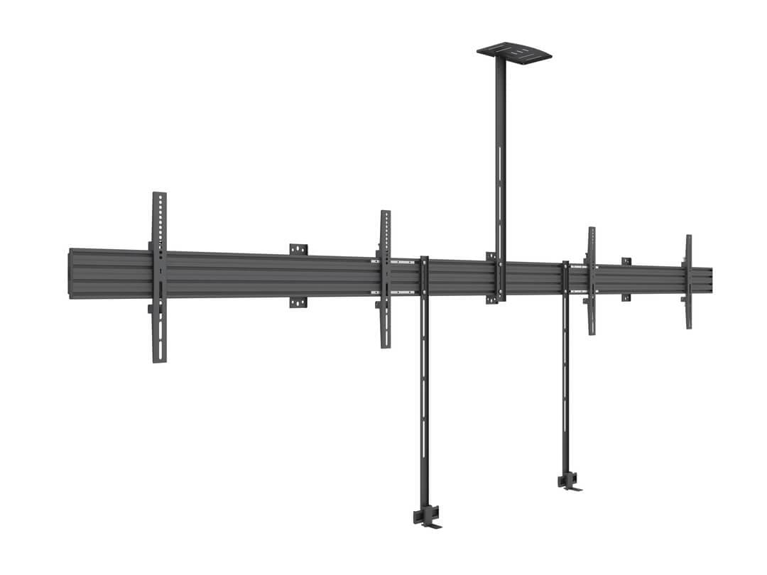 Suport dual display side by side, 32 – 90” cu polita pentru webcam si suport soundbar, Multibrackets MB-8922