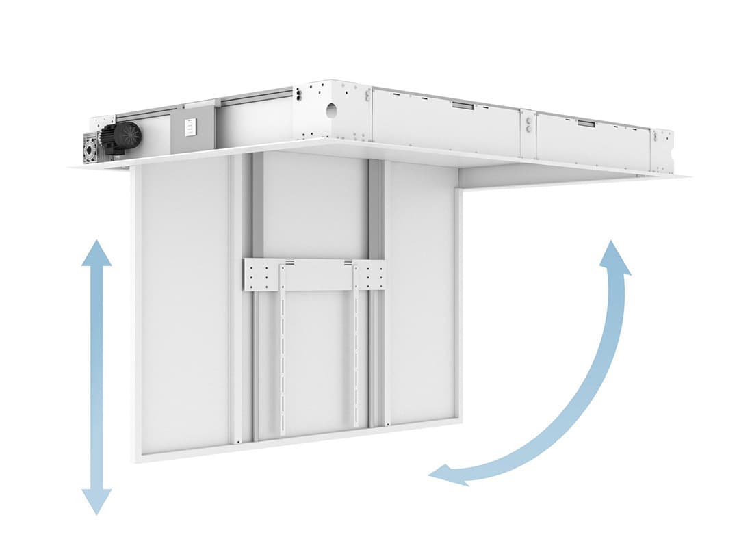 Suport TV motorizat incastrabil in tavan cu extensie Multibrackets MB-5506, 65"-86", flip si coborare motorizata