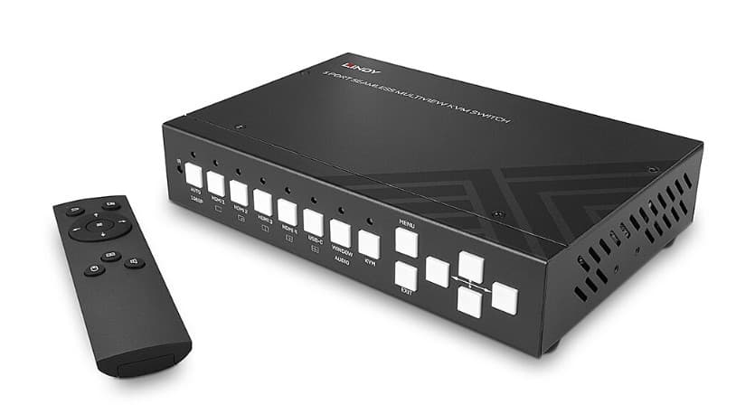 Switch KVM multiview fără îmbinare cu 5 porturi, Lindy 32330