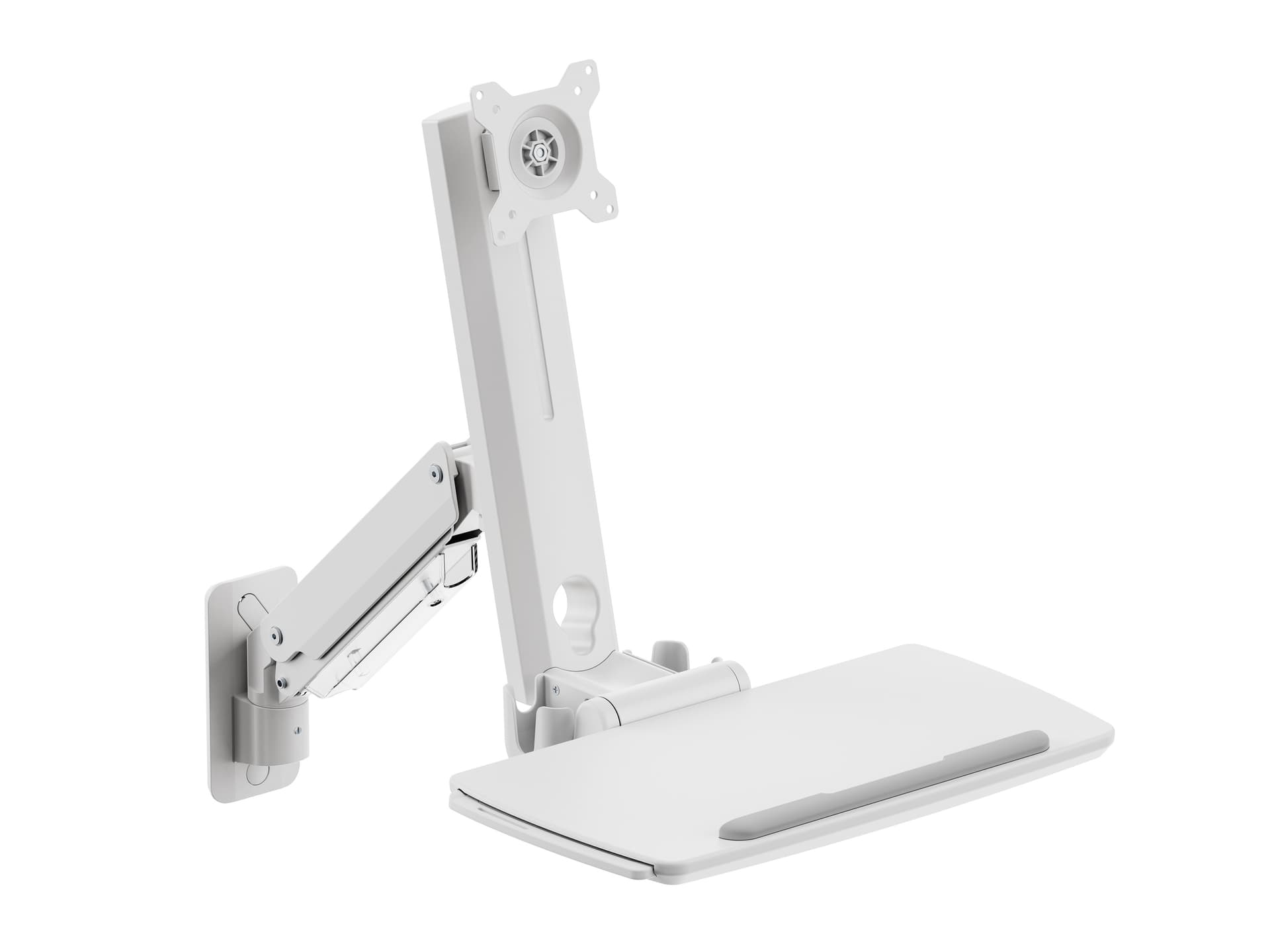 Braț workstation pentru monitor și tastatură Multibrackets MB-6800, 15-35", max. 10 kg, alb