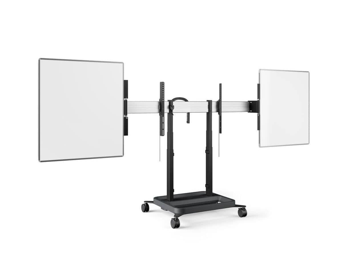 Solutie Classroom cu Whiteboarduri laterale pentru display 65" si Stand motorizat mobil Vogel's RISE5205