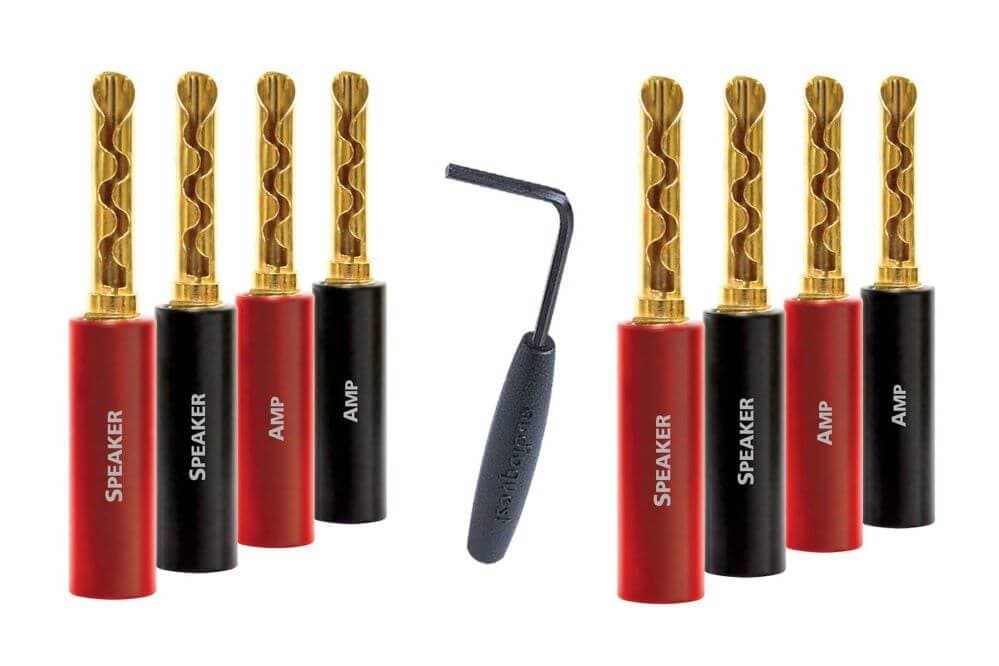 Mufa banana Audioquest SureGrip 100, Golden plated, (set 8buc)