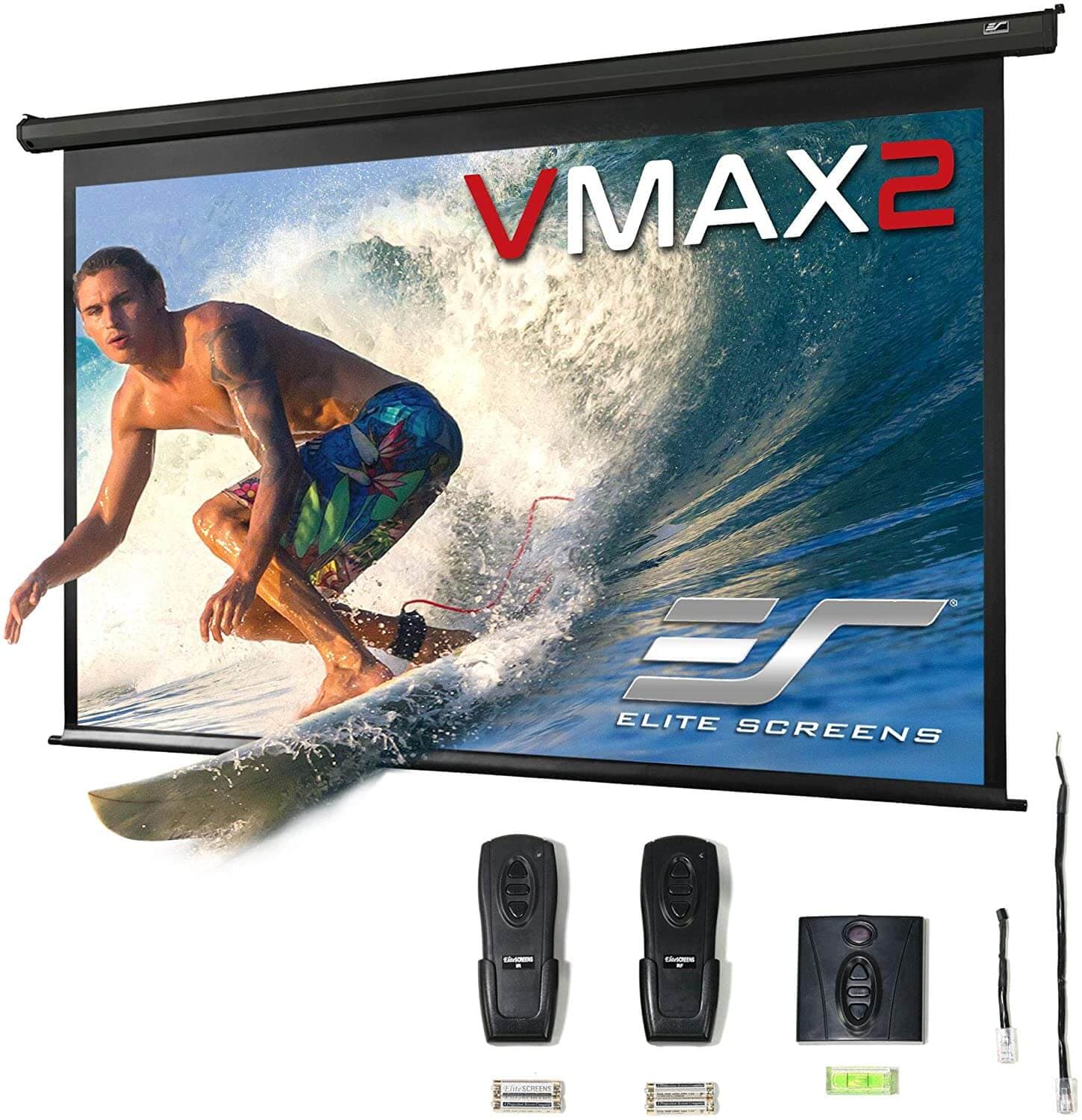 Ecran proiectie electric, perete/tavan, 222 x 125cm, EliteScreens VMAX100UWH2-E24, format 16:9, trigger 12V, drop 60cm