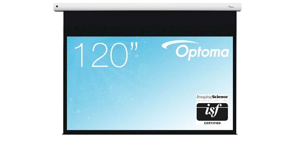 Ecran proiectie electric, perete/tavan, 265.6 x 149.4 cm, Optoma DE-9120EGA, cu telecomanda, Format 16:9
