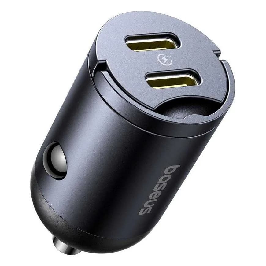 INCARCATOR auto Baseus Tiny Star, Quick Charge 30W, 2 x USB Type-C, negru "C00035001121-03" - 6932172677190
