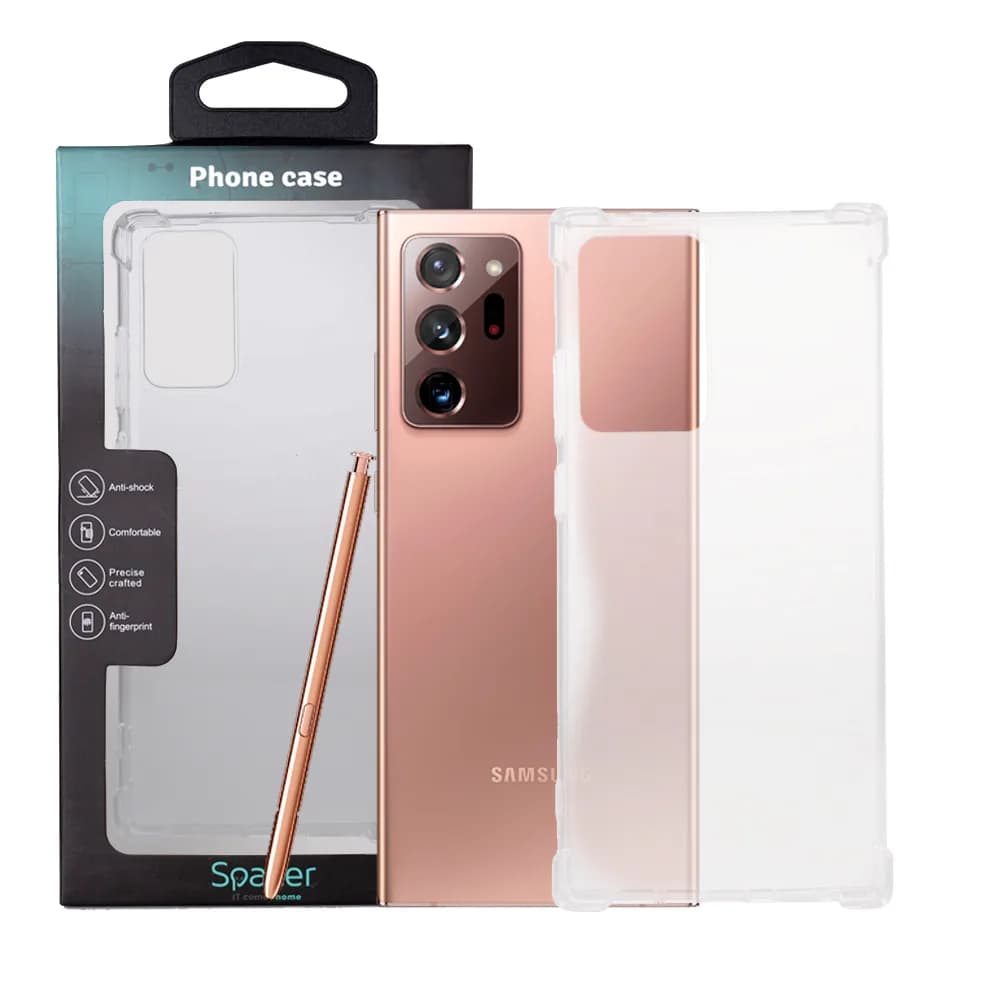 Husa Samsung Galaxy Note 20 Ultra Spacer, transparenta, grosime 1.5mm, protectie suplimentara antisoc la colturi, material flexibil TPU "SPPC-SM-GX-N20U-CLR"