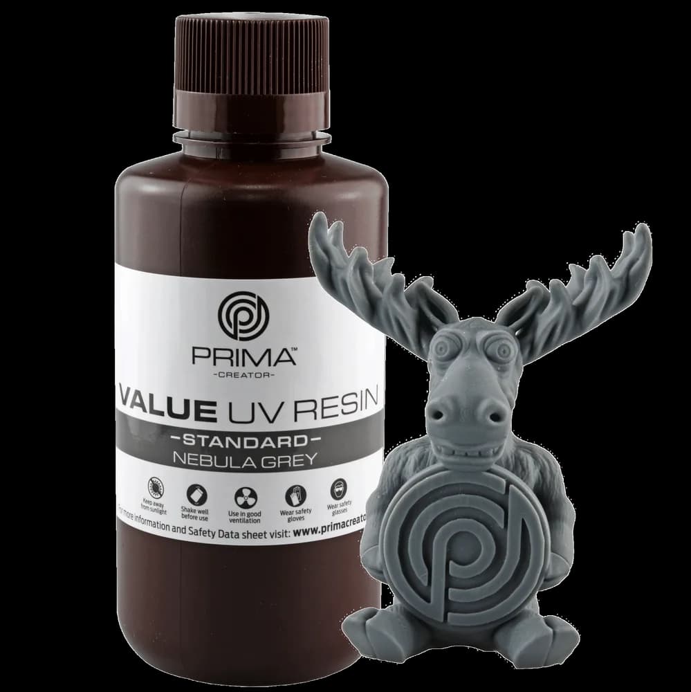 Rășină 3D PrimaCreator Value UV / DLP – 500 g – Nebula Grey