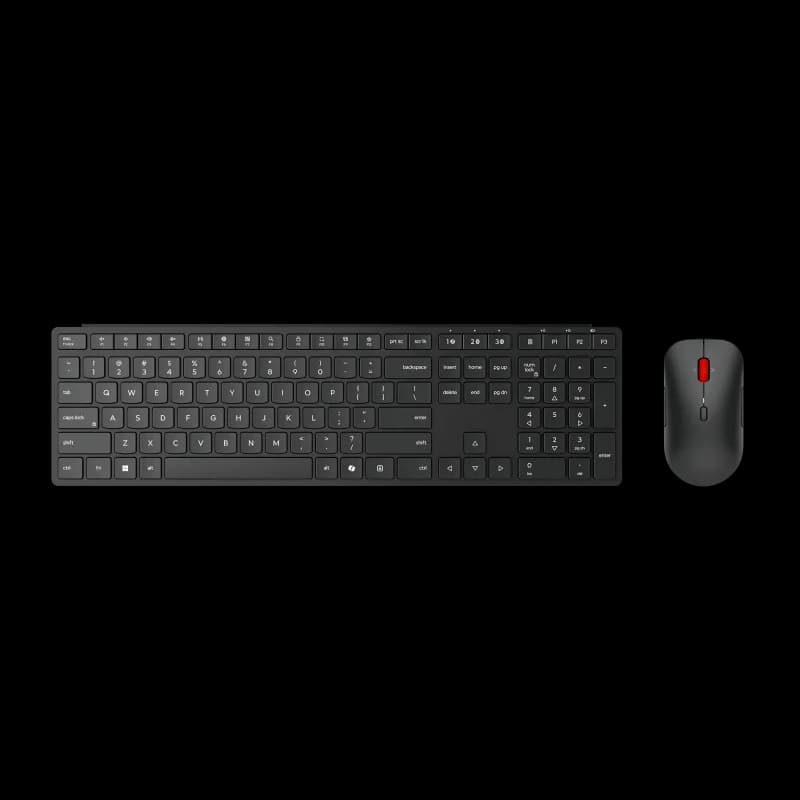 Kit Wireless tastatura si mouse Lenovo Multi-Mode Pro Combo, taste numerice, Negru